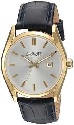 August Steiner Silver Dial Blue Leather Ladies Watch AS8221BU