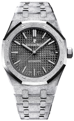 Audemars Piguet Royal Oak Frosted Gold Black Dial Ladies 18k White Gold Watch 15454bc.gg.1259bc.03