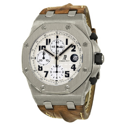 Pre-owned Audemars Piguet Royal Oak Offshore Chronograph Silver (Waffle Design) Dial Mens Watch 26170st.oo.d091cr.01