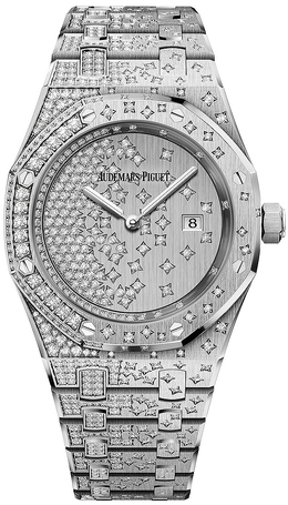 Audemars Piguet Royal Oak Ladies 18K White Gold Diamond Watch 67654bc.zz.1264bc.01