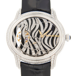 Audemars Piguet Millenary Zebra Diamond Pattern Dial 18 Carat White Gold Ladies Watch 77249bc.zz.a102cr.01