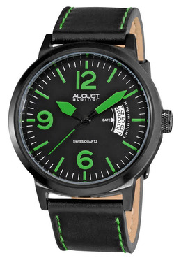 August Steiner Mens As8012gn Brushed Black Steel Watch