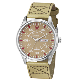 August Steiner Beige Leather Beige Dial Watch AS8074BK as8074tn