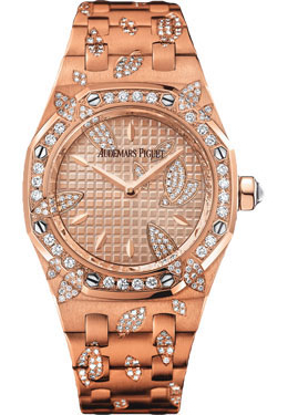 Audemars Piguet Royal Oak Leaves 18kt Pink Gold Diamond Ladies Watch 67616ORZZ1234OR01 67616or.zz.1234or.01