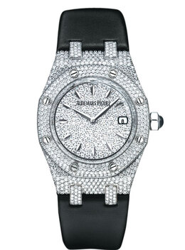 Audemars Piguet Royal Oak Diamond Pave 18 kt White Gold Ladies Watch 67625bc.zz.d004su.01