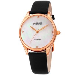 August Steiner Quartz Diamond White Dial Ladies Watch AS8254BK