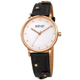 August Steiner AS8260BK - Ladies Quartz Watch with Floral Embellishment