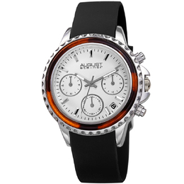 August Steiner Chronograph Quartz White Dial AS8268BK Ladies Watch