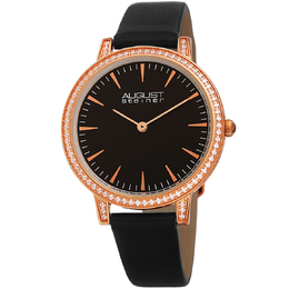 August Steiner AS8274BKR - Quartz Crystal Black Dial Ladies Watch