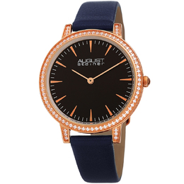 August Steiner AS8274BU Quartz Crystal Black Dial Ladies Watch