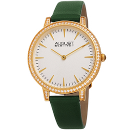 August Steiner AS8274GN Gold-tone Ladies Watch - White Dial