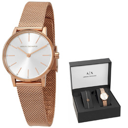 Armani Exchange Lola ax7121 Ladies Silver Dial Analog Quartz Watch Rose Gold-Tone