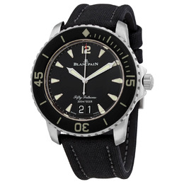Blancpain Fifty Fathoms Grande Date Automatic Black Dial Mens Watch 5050-12b30-b52a