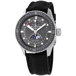 Blancpain Fifty Fathoms Bathyscaphe Quantieme Automatic Grey Dial Mens Watch 5054-1110-b52a