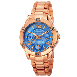 August Steiner AS8143RGBU Quartz Ladies Watch - Purple Dial with Rose Gold-Tone Accents