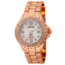 August Steiner AS8156RG Quartz Diamond White Dial Ladies Watch