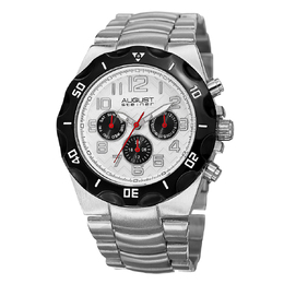 August Steiner AS8161SS: Men's Analog Quartz Watch with Silver Dial and Black Sub-Dials