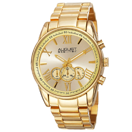 August Steiner AS8163YG Chronograph Mens Watch Gold Dial