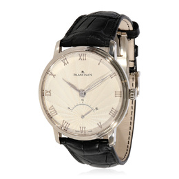 Pre-owned Blancpain Villeret Flinque Opaline Dial Mens Watch 6653-1542-55b