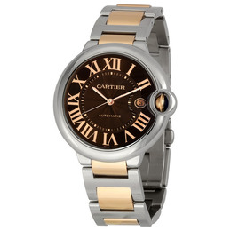 Pre-owned Cartier Ballon Bleu De Cartier Chocolate Dial Mens Watch w6920032