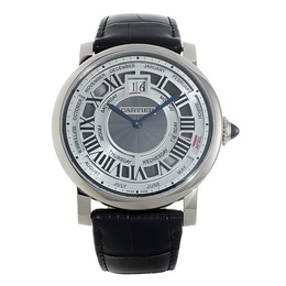 Cartier Rotonde de Cartier Perpetual Calendar Automatic 18 kt White Gold Mens Watch w1580002