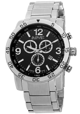 August Steiner Black Dial Base Metal Mens Watch as8097ssb