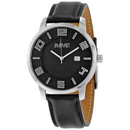 August Steiner Black Dial Black Leather Mens Watch as8108bks