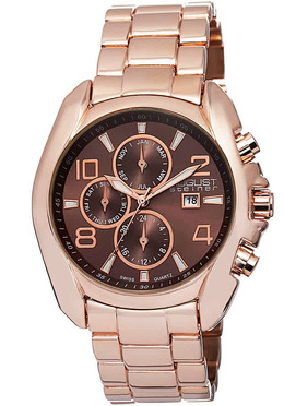 August Steiner AS8109RG Multi-Function Brown Dial Mens Watch