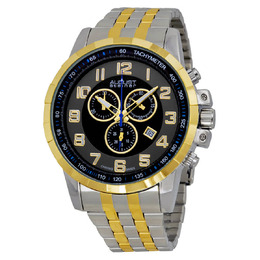 August Steiner Black Dial Two-tone Mens Watch AS8118TTG