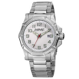 August Steiner Quartz White Dial Decagon Mens Watch as8184ssw