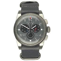 Benrus Air Chief II Chronograph Quartz Grey Dial Mens Watch ac4-sb-g-ng