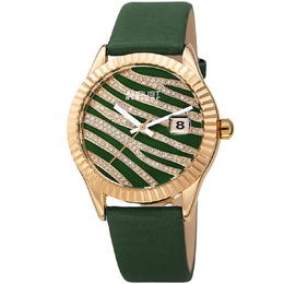 August Steiner AS8275GN Ladies Quartz Watch Green Dial with Gold Tone