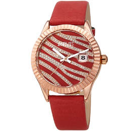 August Steiner AS8275RD Quartz Red Dial Ladies Watch