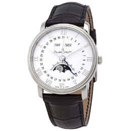 Blancpain Villeret Moonphase Automatic White Dial Mens Watch 6654-1127-55b