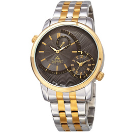 August Steiner AS8210TTG: Men's Quartz Dual Time Watch with Grey Dial