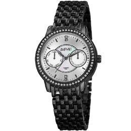 August Steiner AS8228BK Quartz Diamond Silver Dial Ladies Watch