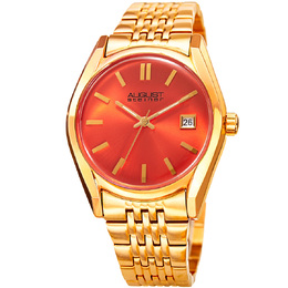 August Steiner AS8235YGOR Ladies Quartz Watch with Orange Dial