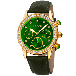 August Steiner AS8236GN Ladies Quartz Crystal Green Dial Watch