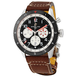 Breitling Super AVI Chronograph Automatic Chronometer Black Dial Mens Watch yb04451a1b1x1