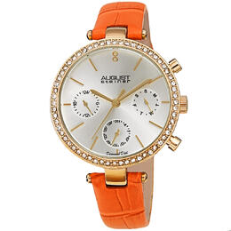 August Steiner AS8288OR Ladies Quartz Diamond Watch with Hardlex Crystal - Silver Dial