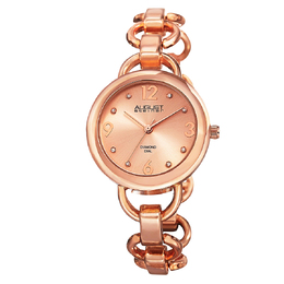 August Steiner Quartz Diamond Rose Dial Rose Gold-tone Ladies Watch as8132rg