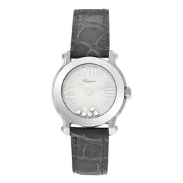 Pre-owned Chopard Happy Sport Quartz Grey Dial Ladies Watch 8509