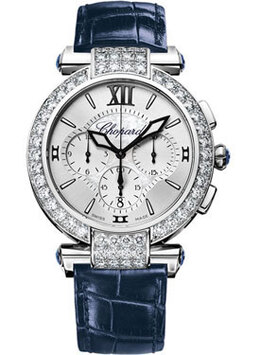 Chopard Imperiale Chronograph Diamond Mother of Pearl Dial 18 kt White Gold Ladies Watch 384211-1001
