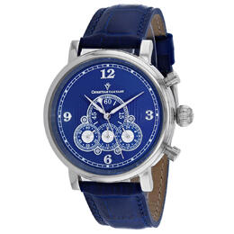 Christian Van Sant CV0712 Men's Watch - Dominion Chronograph Quartz Analog Blue Dial with Leather Strap