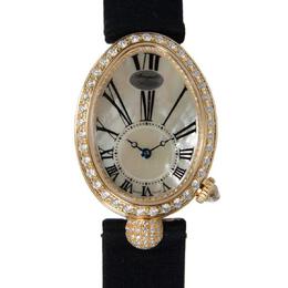 Breguet Reine de Naples Mother of Pearl Dial 18kt Yellow Gold Black Satin Diamond Ladies Watch 8928BA51844DD0D 8928ba/51/844.dd0d