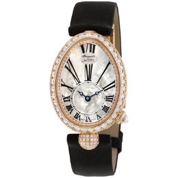 Breguet Reine de Naples Mother of Pearl Dial 18kt Rose Gold Black Satin Ladies Watch 8928BR51844DD0D 8928br/51/844.dd0d