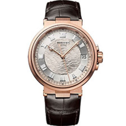 Breguet Marine Automatic Silver Dial Mens 18kt Rose Gold Watch 5517br/12/9zu