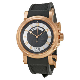 Breguet Marine Automatic Silver Dial Black Rubber Mens Watch 5817brz25v8