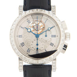 Breguet Marine Tourbillon Hand Wind Diamond Silver Dial Mens Watch 5839bb/6d/9zu/dd0d