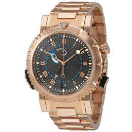 Breguet Marine Royale Black Rhodium Dial Mens 18kt Rose Gold Watch 5847br/z2/rz0